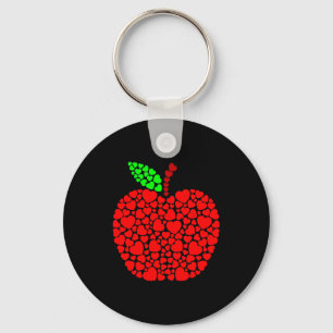 Cute Heart Apple Red Men Women Funny Valentine Gif Keychain