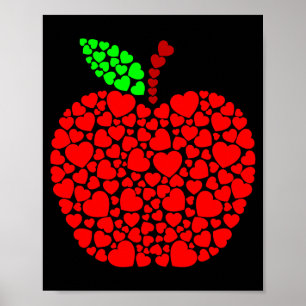 Cute Heart Apple Red Men Women Funny Valentine Gif Poster