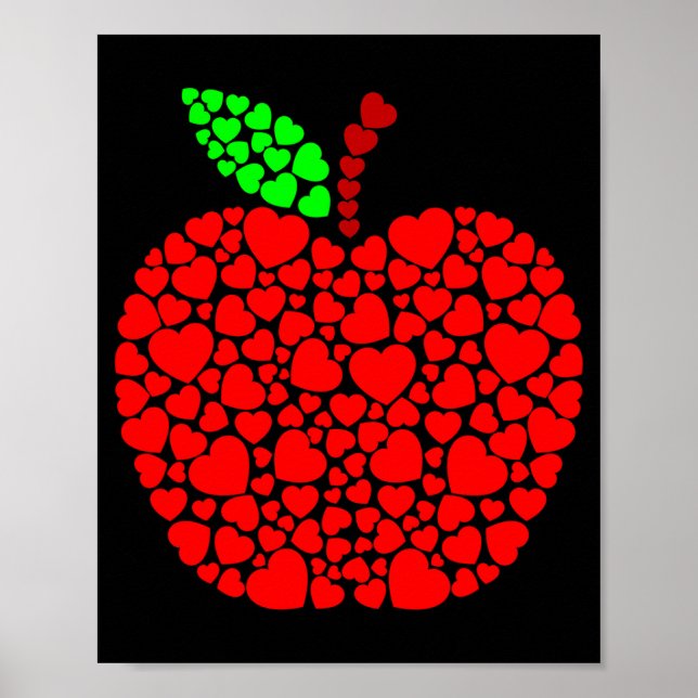 Cute Heart Apple Red Men Women Funny Valentine Gif Poster (Front)