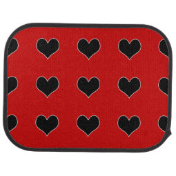 Cute heart black white car mat | Zazzle