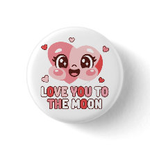 Cute Heart Character Love You To The Moon