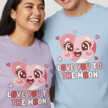 Cute Heart Character Love You To The Moon