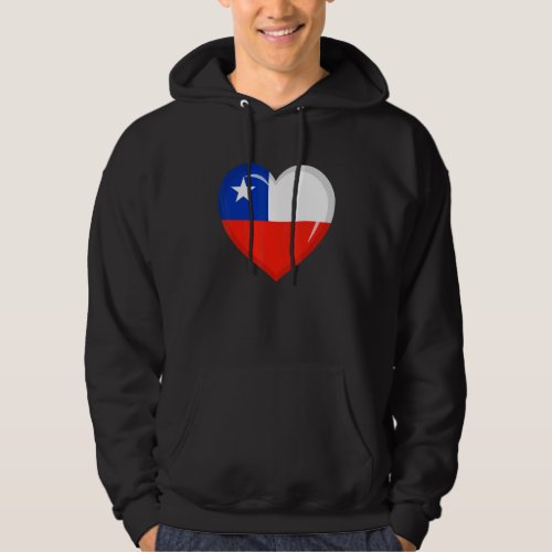 Cute Heart Chile Flag Men Women Patriotic Hoodie