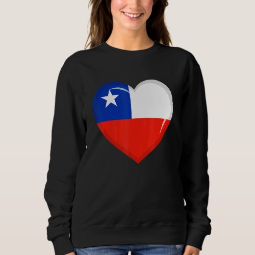 Cute Heart Chile Flag Men Women Patriotic Sweatshirt