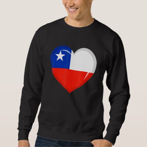 Cute Heart Chile Flag Men Women Patriotic Sweatshirt