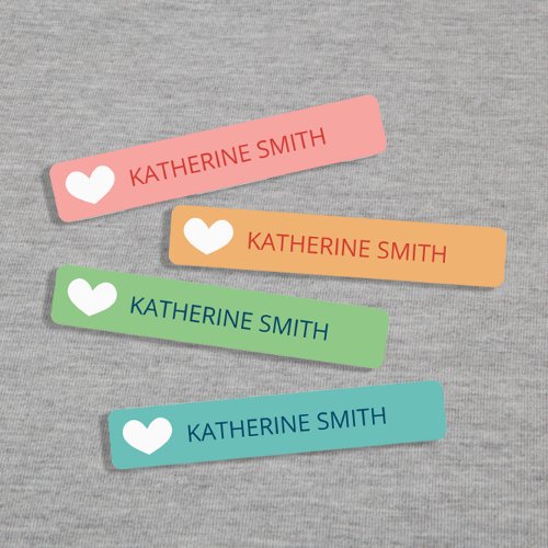Cute Heart Colorful Labels