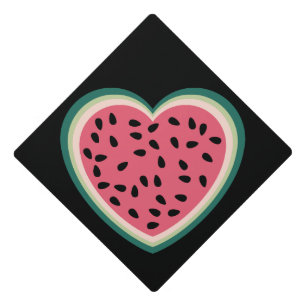 cute heart colorful palestine Watermelons Graduation Cap Topper