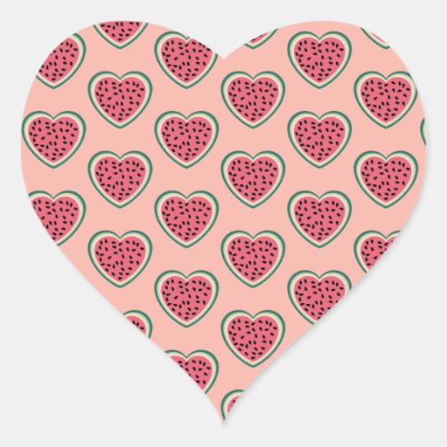 cute heart colorful palestine Watermelons Heart Sticker