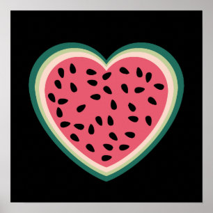 cute heart colorful palestine Watermelons Poster