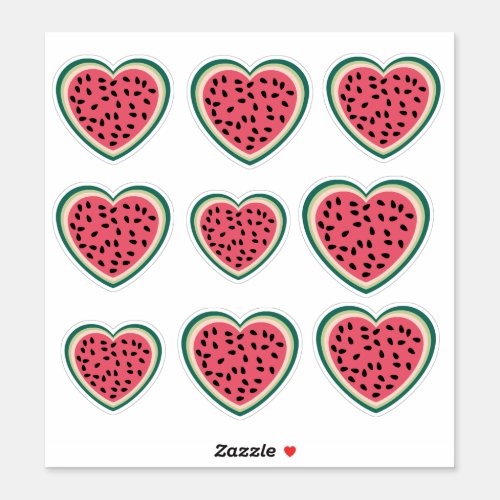 cute heart colorful palestine Watermelons Sticker