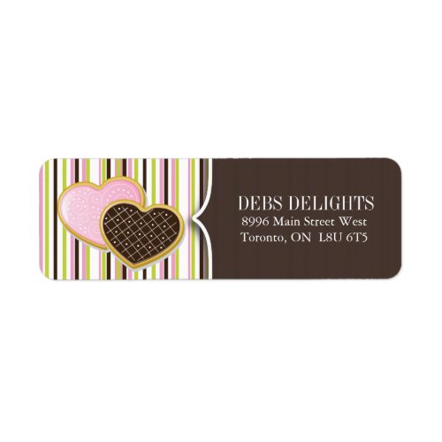 Cute Heart Cookie Packaging  Shipping Labels