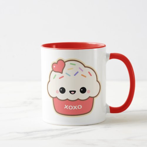 Cute Heart Cupcake Mug