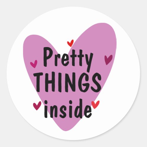 Cute Heart Custom Text Small Business Classic Round Sticker