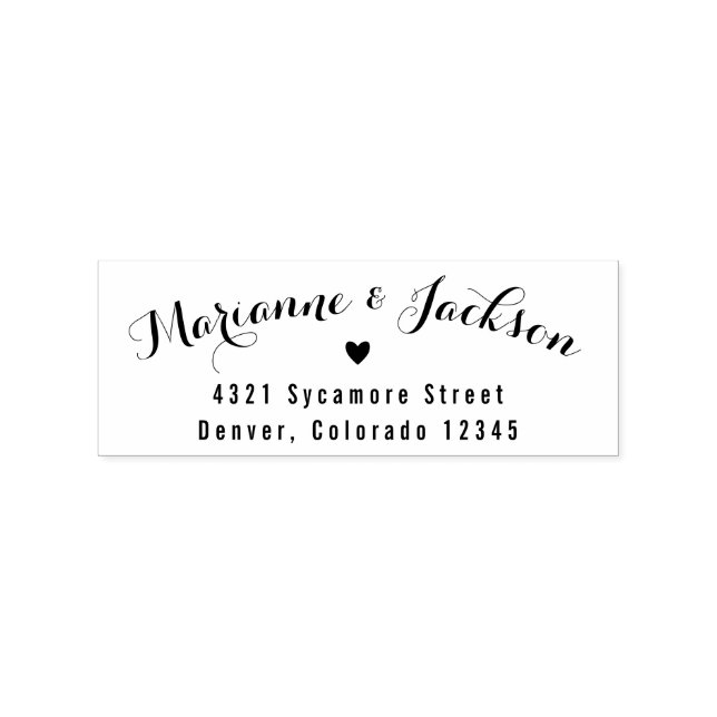 Cute Heart Custom Wedding Return Address Stamp (Imprint)