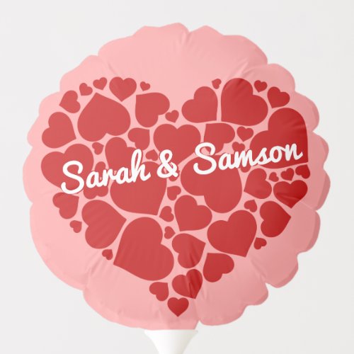 Cute Heart Custom With Names Balloon