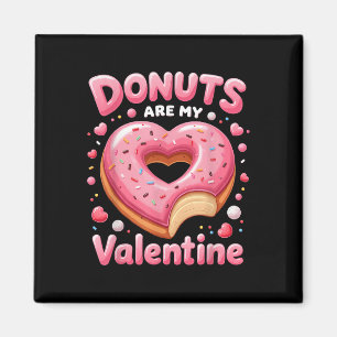 Cute Heart Donut With Pink Frosting Valentines Day Magnet