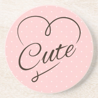 Cute Heart Doodle Sandstone Coaster