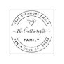 Cute Heart & Elegant Script Family Return Address Rubber Stamp