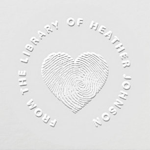Cute Heart Fingerprint From The Library Book Embosser