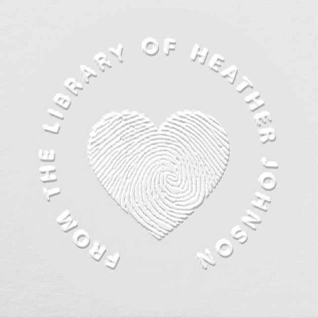 Cute Heart Fingerprint From The Library Book Embosser (Design)