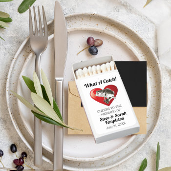 Cute Heart Fish Wedding What A Catch Fishing Love Matchboxes by TheShirtBox at Zazzle