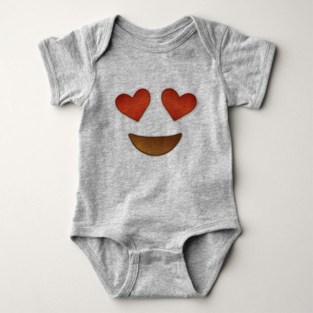 Cute Heart for Eyes emoji Baby Bodysuit (Front)