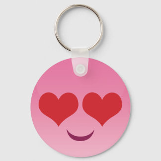 Cute Heart for Eyes Pink emoji Keychain