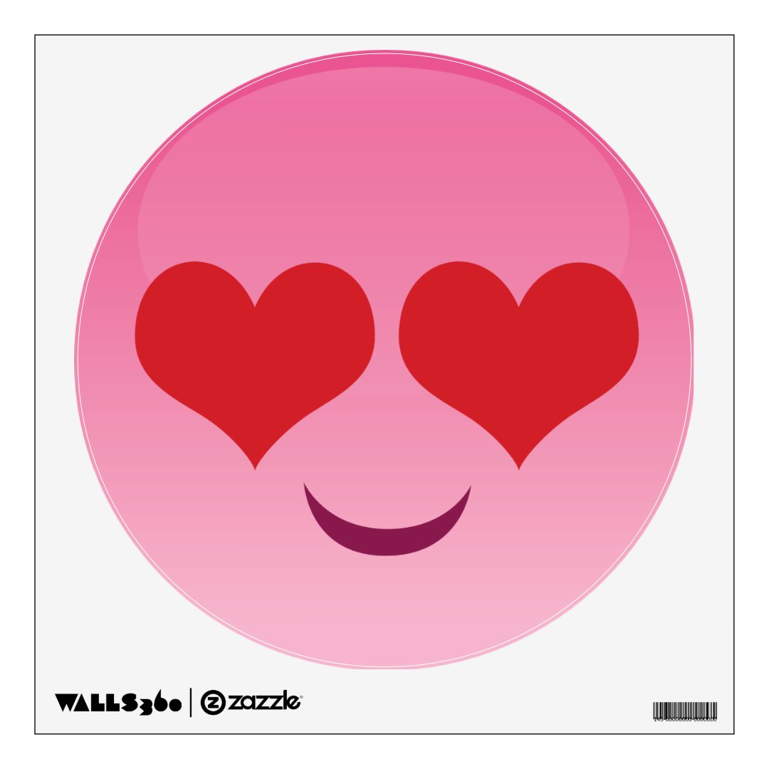 Cute Heart for Eyes Pink emoji Wall Sticker | Zazzle