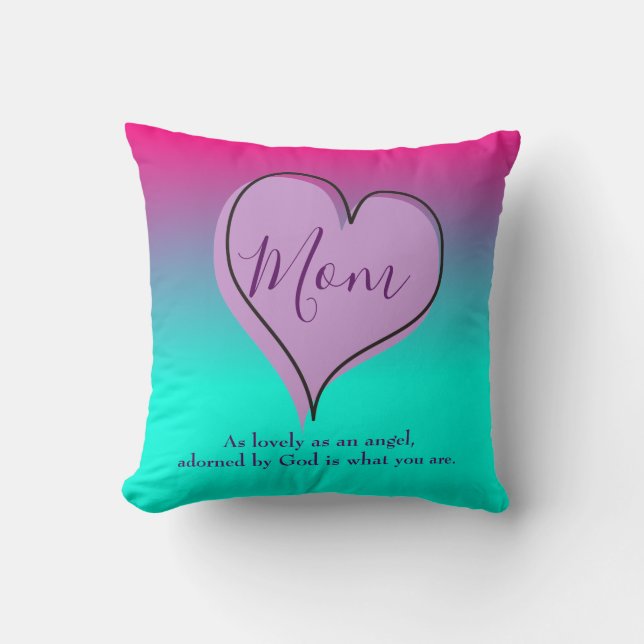 Cute heart for mom throw pillow (Front)