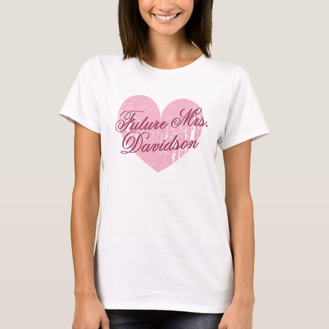 Cute heart Future Mrs t shirt for engagement party (Front)
