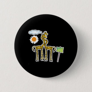 cute heart giraffes in love pinback button