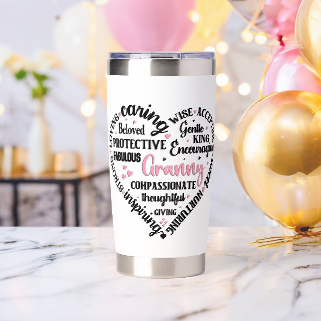Cute Heart Granny Insulated Tumbler (Bachelor Party (Rotated))