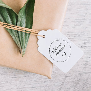 Cute Heart Handmade With Love By Custom Name Self-inking Stamp