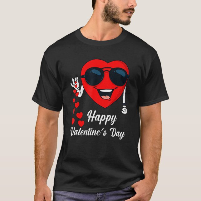 Cute Heart Happy Valentines Day Salting Hearts T-Shirt (Front)