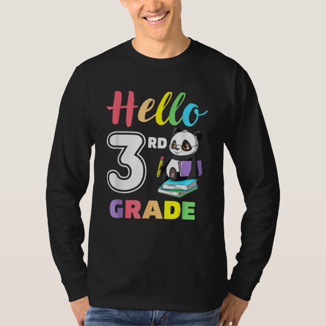 Cute Heart Hello 3rd Grade First Day Back To Schoo T-Shirt (Front)