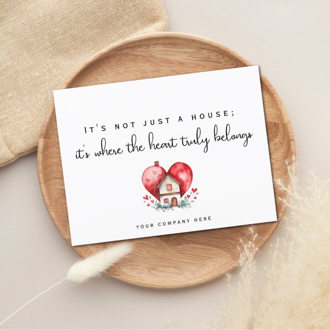 Cute Heart House Real Estate Marketing Postcard (Creator Uploaded)