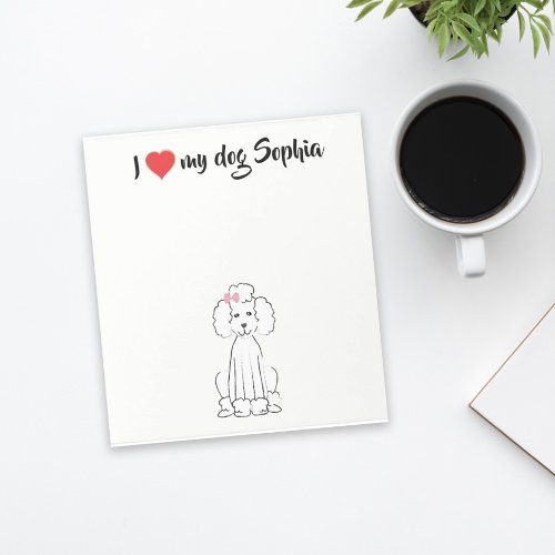 Cute Heart I Love my Dog Custom Whimsical  Notepad