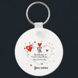 Cute heart illusration keychain<br><div class="desc">Cute heart illustration Valentine's day couple custom a sweet and romantic design featuring a cute couple inside a heart made of fairy lights. Perfect for showing your partner that you're 'stuck like glue' this Valentine's Day!</div>