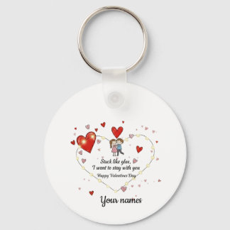 Cute heart illusration keychain