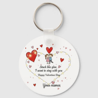 Cute heart illusration keychain