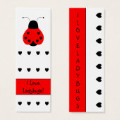 Cute Heart Ladybug Bookmark (Front & Back)