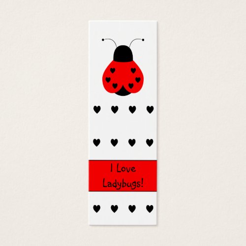 Cute Heart Ladybug Bookmark