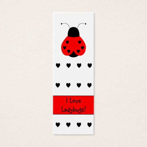 Customizable Cute Heart Ladybug Bookmark Business Cards
