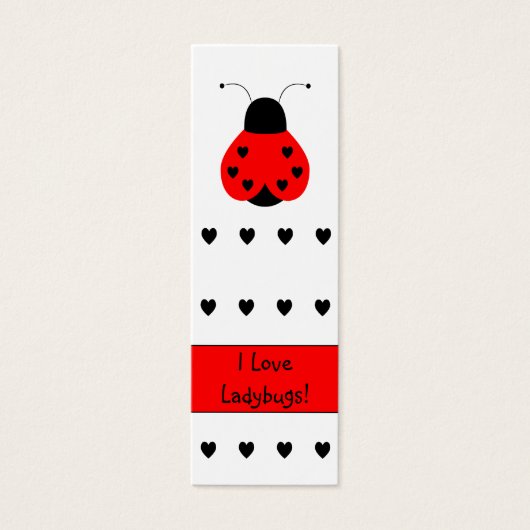 Cute Heart Ladybug Bookmark (Front)