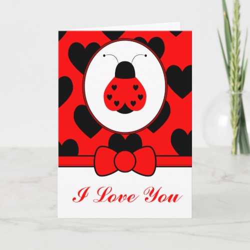 Cute Heart Ladybug Card