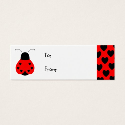 Cute Heart Ladybug Gift Tag