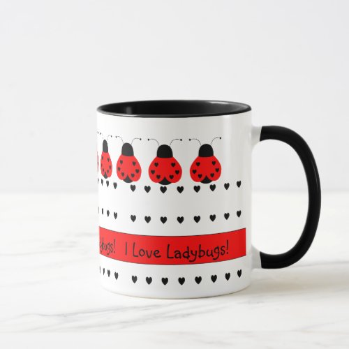 Cute Heart Ladybug Mug