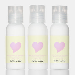 Cute heart light pink yellow baby shower favors hand lotion
