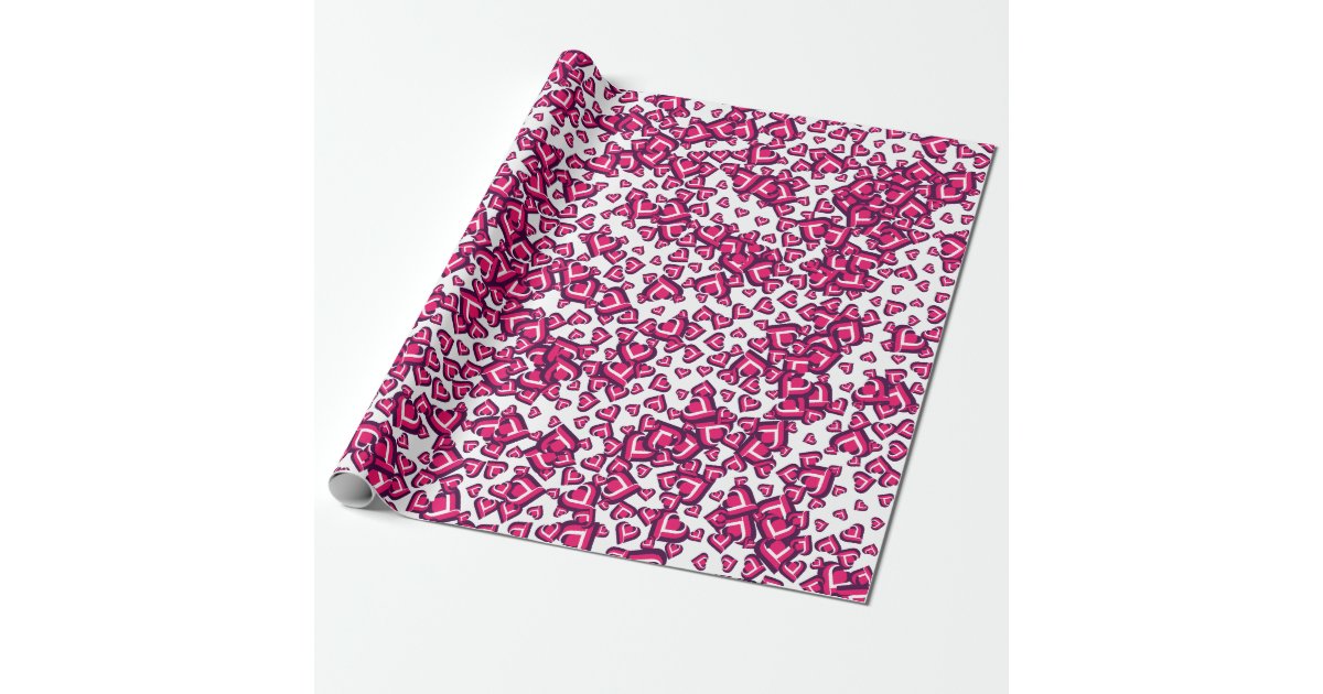 Cute Heart Love Shape Wrapping Paper | Zazzle