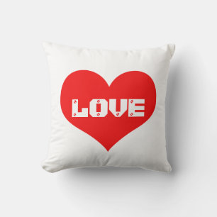 Cute Heart Love Valentine's Day Red White Decor Throw Pillow